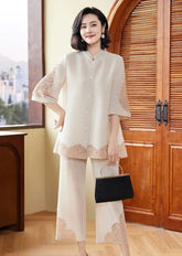 Luxury Lace Pleated Two-Piece